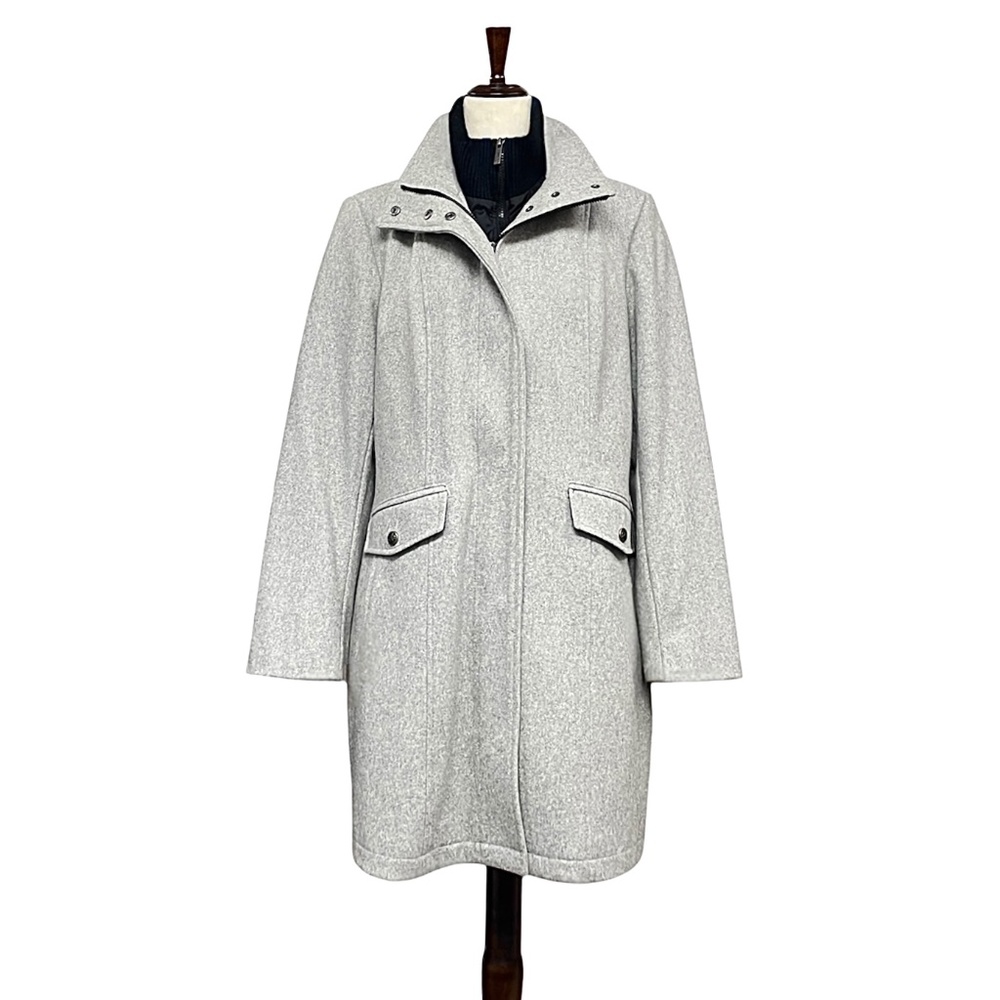 Nautica Women’s Gray Wool Blend Removable Liner Peacoat Size 10